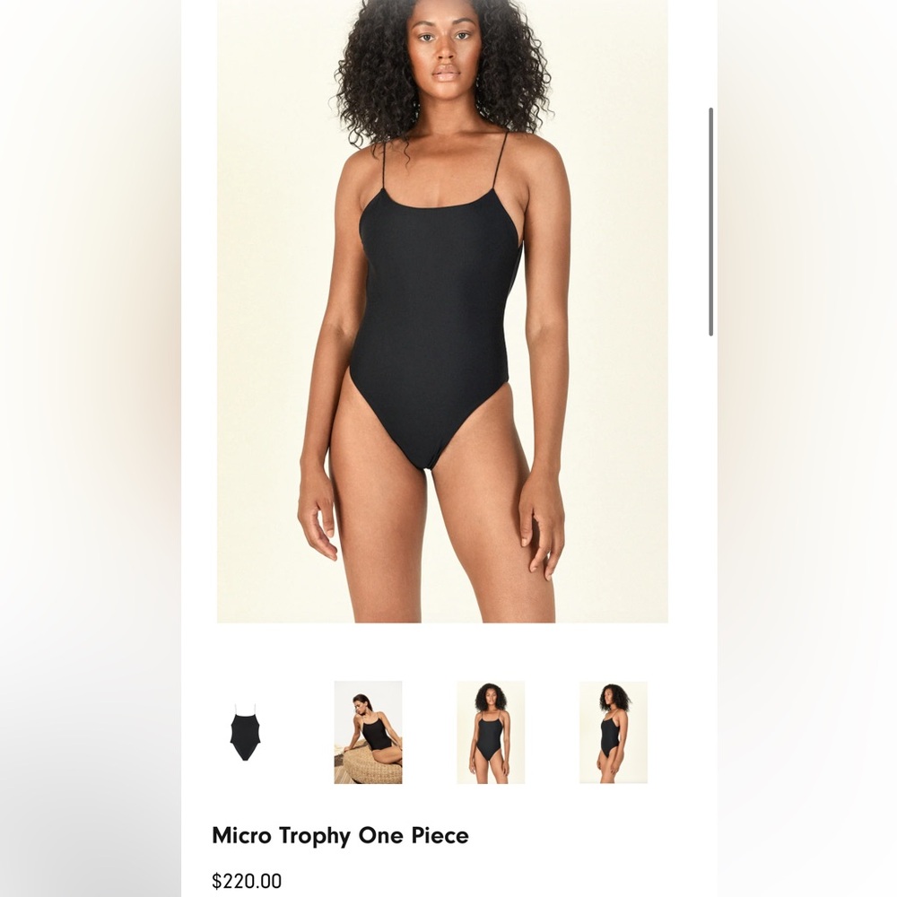 Jade Swim Micro Trophy One-Piece Swimsuit in Matte Black brand new w/ tags small